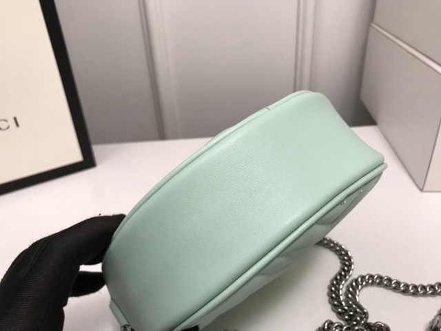 Gucci經典款女包 550154 古馳Marmont 2020ss春夏馬卡龍新色 全新圓形鏈條斜挎包  gqy3865